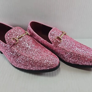 Mens metroCharm Size 10 Sparkly Glitter Dress Tuxedo Loafers Slip On Prom Shoes